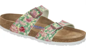 Birkenstock Sydney sandals supernatural flower emerald Birko-Flor