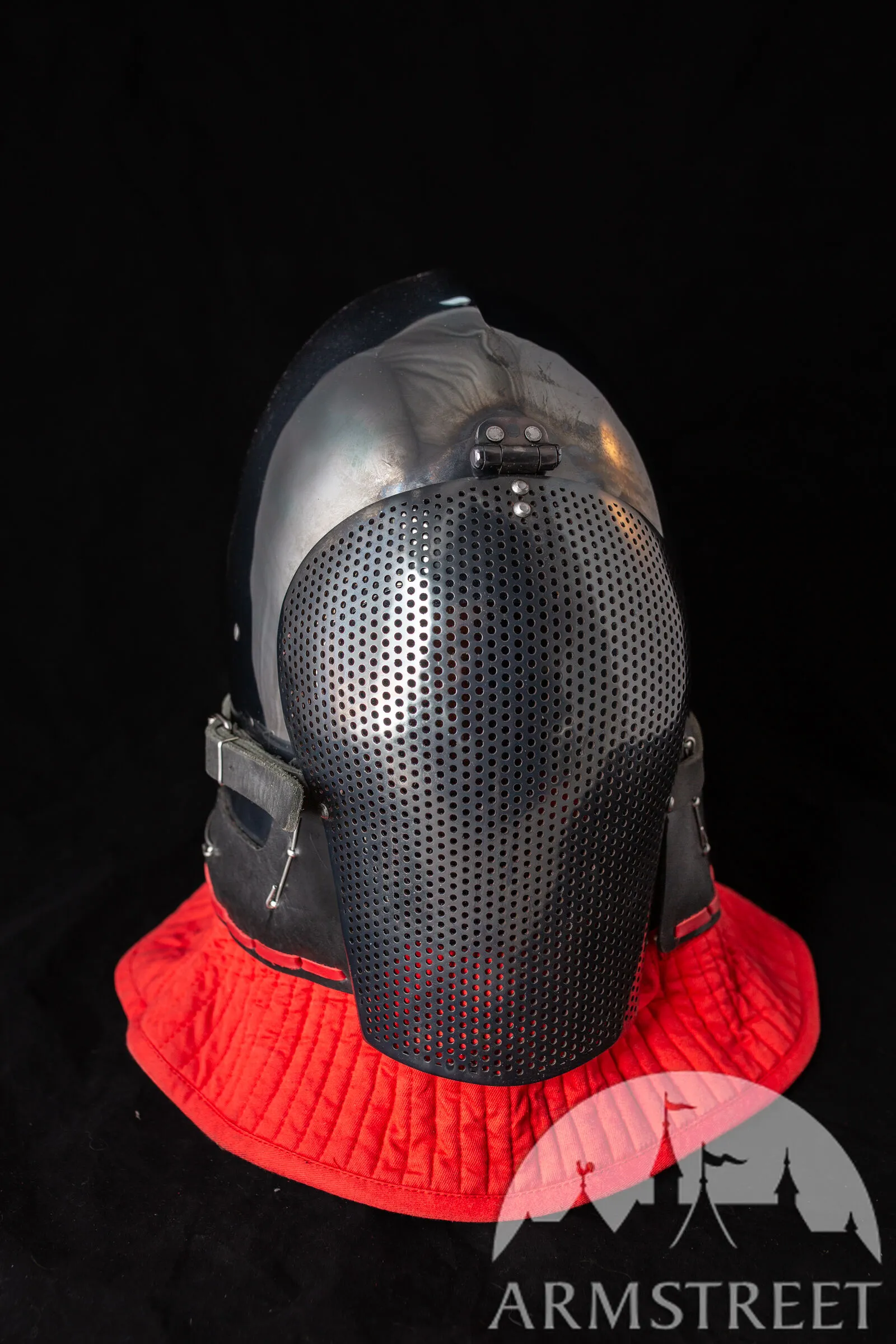 Blackened Italian Bascinet Helmet