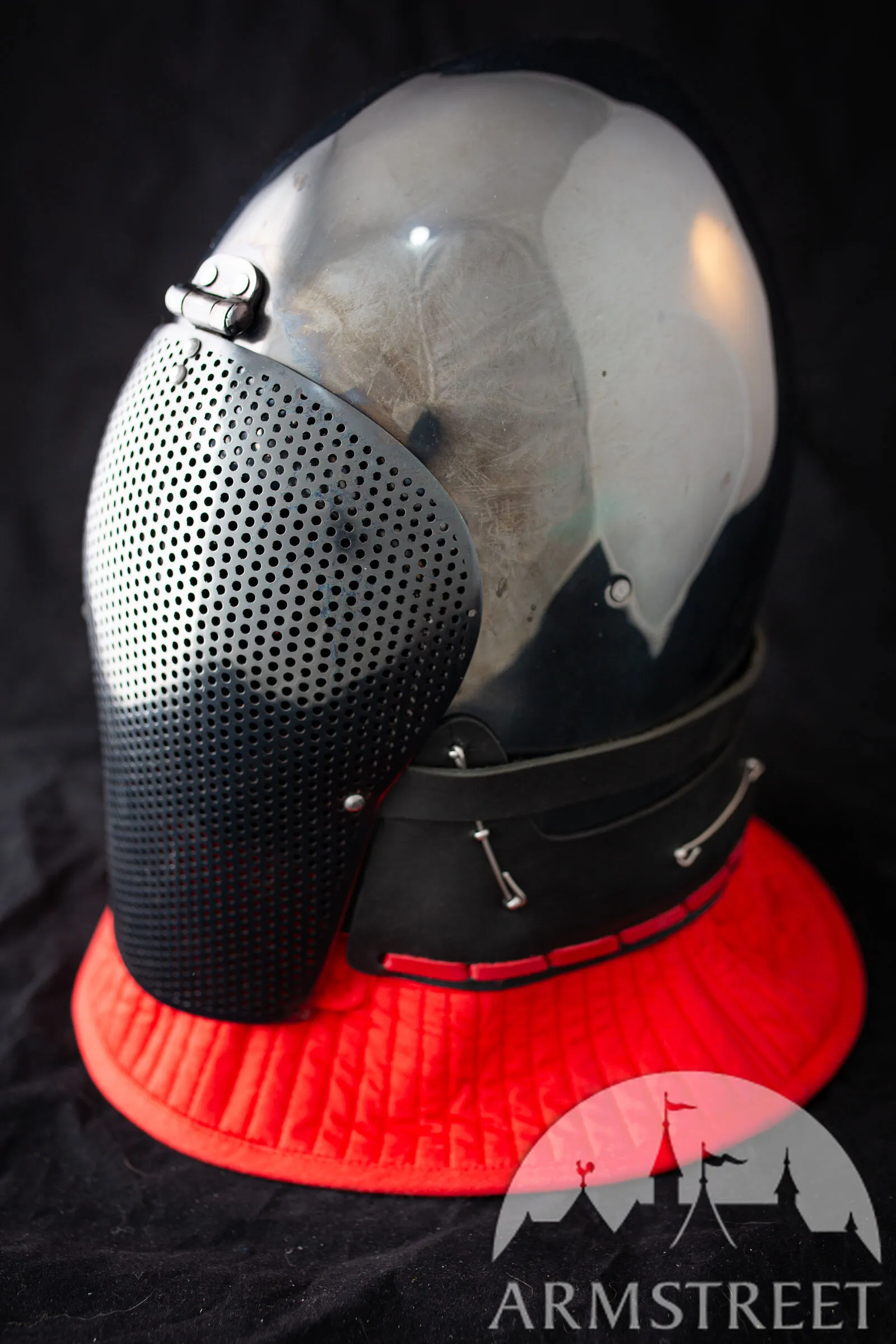 Blackened Italian Bascinet Helmet