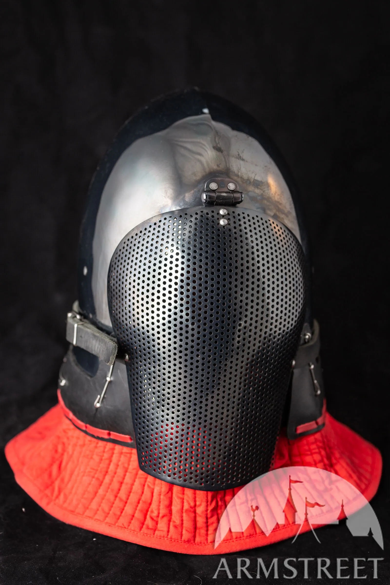 Blackened Italian Bascinet Helmet