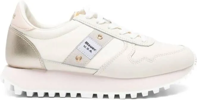 Blauer Millen panelled sneakers Neutrals