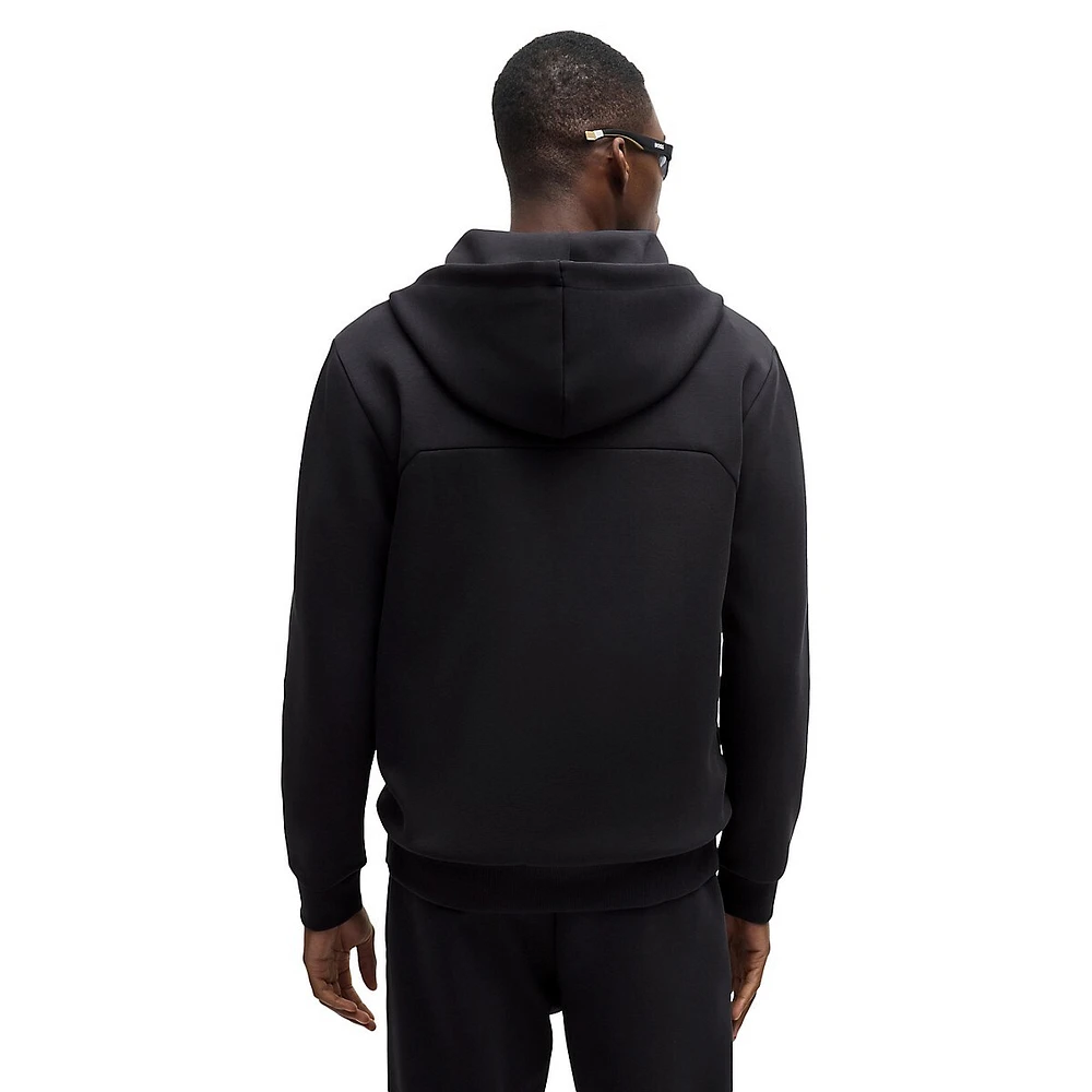 BOSS Saggy Zip-Up Hoodie With 3D-Moulded Logo