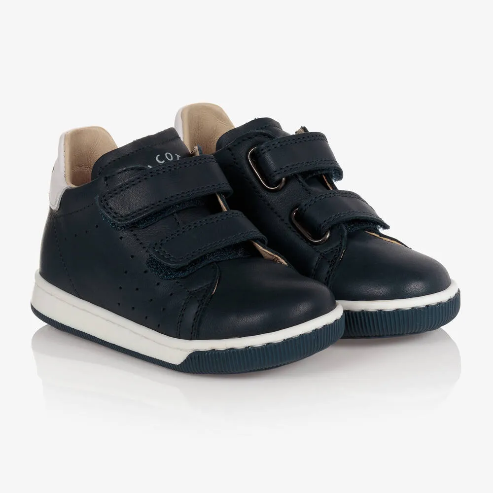 Boys Blue Leather Trainers