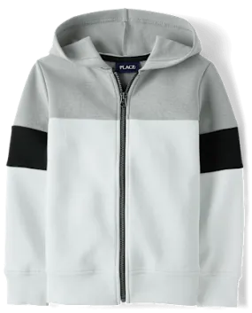 Boys Colorblock Scuba Zip Up Hoodie