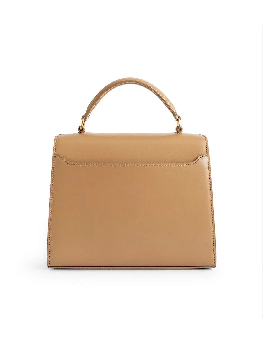 Cassandra Mini Top Handle Bag in Box Leather