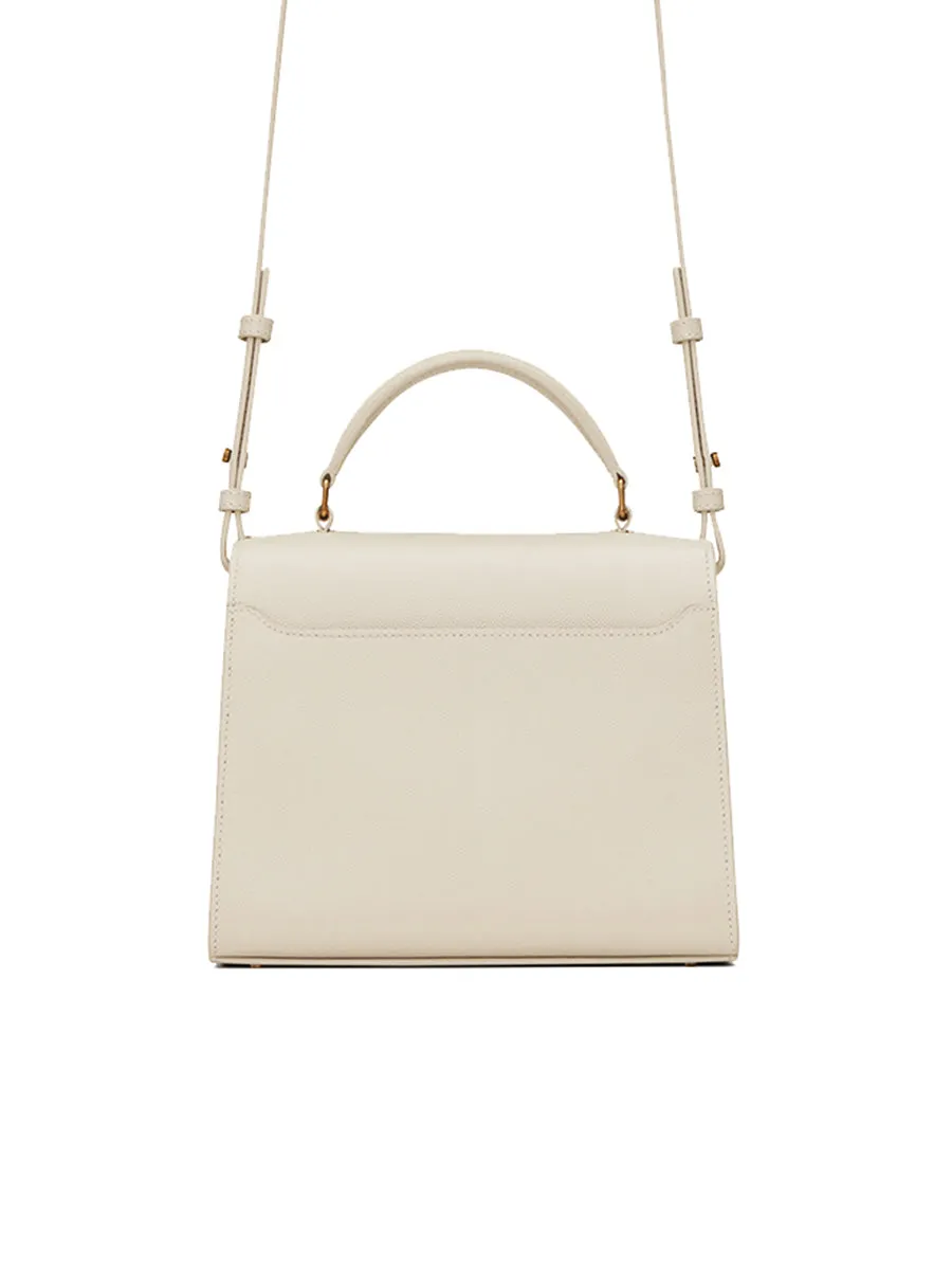 Cassandra Mini Top Handle Bag In Grain De Poudre Embossed Leather