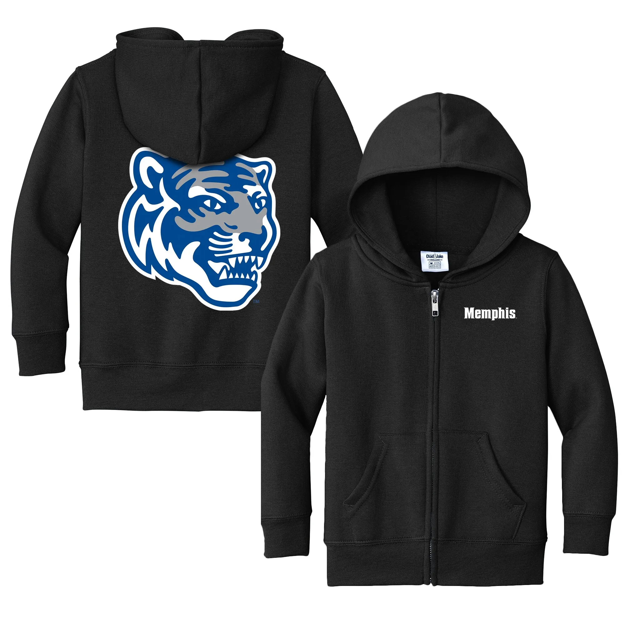 Chad & Jake  Memphis Tigers Toddler Black Logo Full-Zip Hoodie Jacket