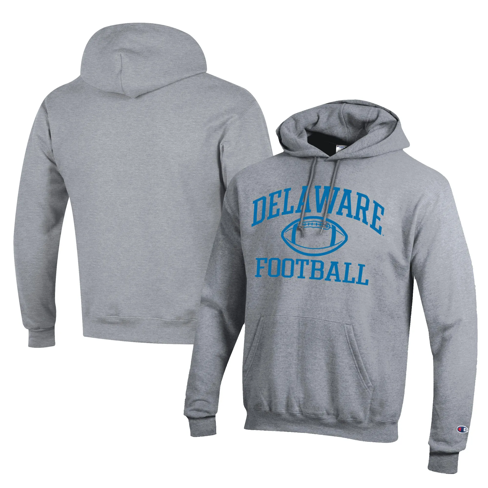 Champion  Delaware Fightin' Blue Hens Gray Football Eco Powerblend Pullover Hoodie