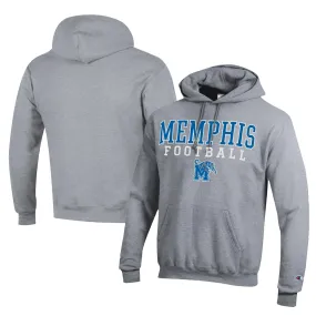 Champion  Memphis Tigers Gray Football Eco Powerblend Pullover Hoodie