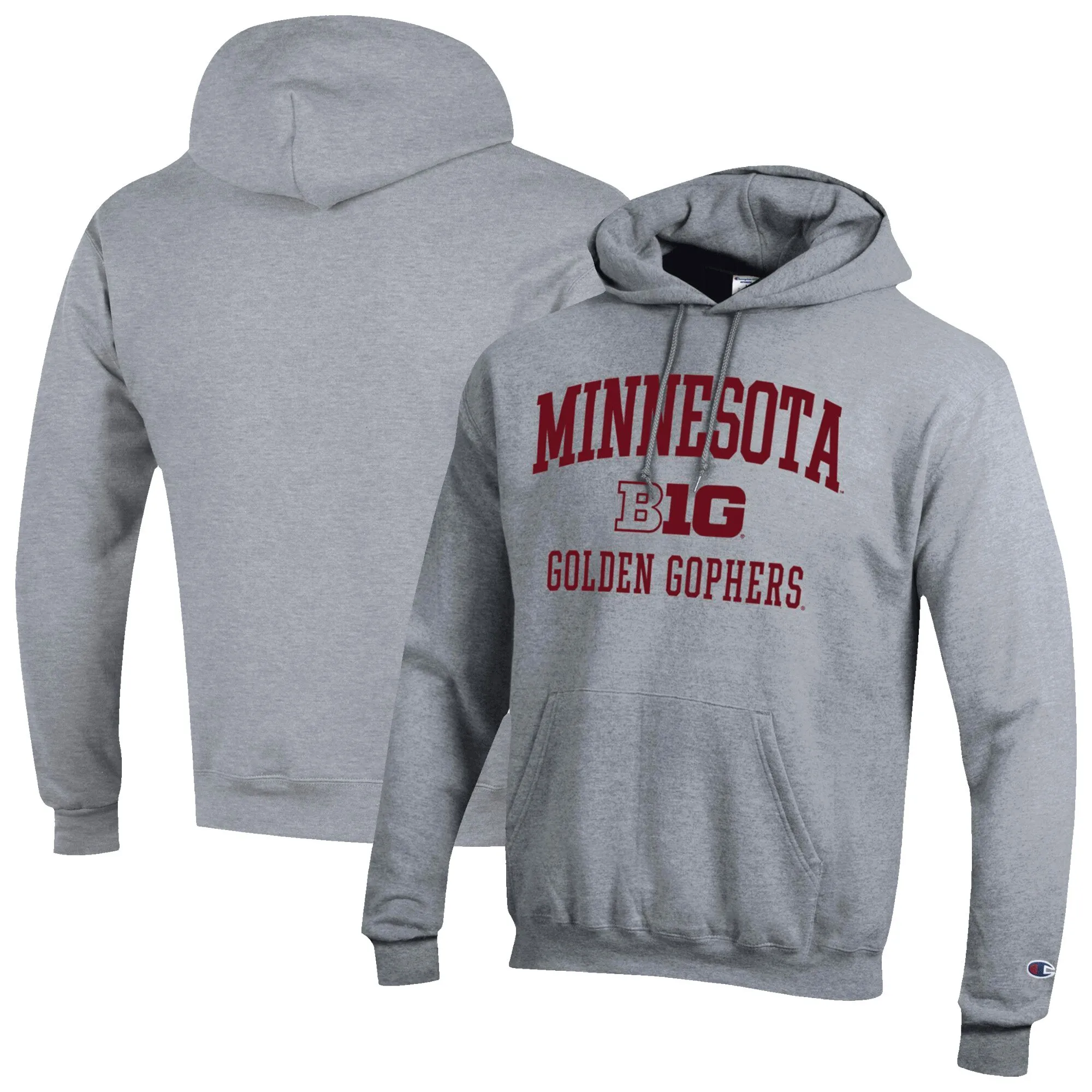 Champion Minnesota Golden Gophers Gray Big 10 Powerblend Pullover Hoodie