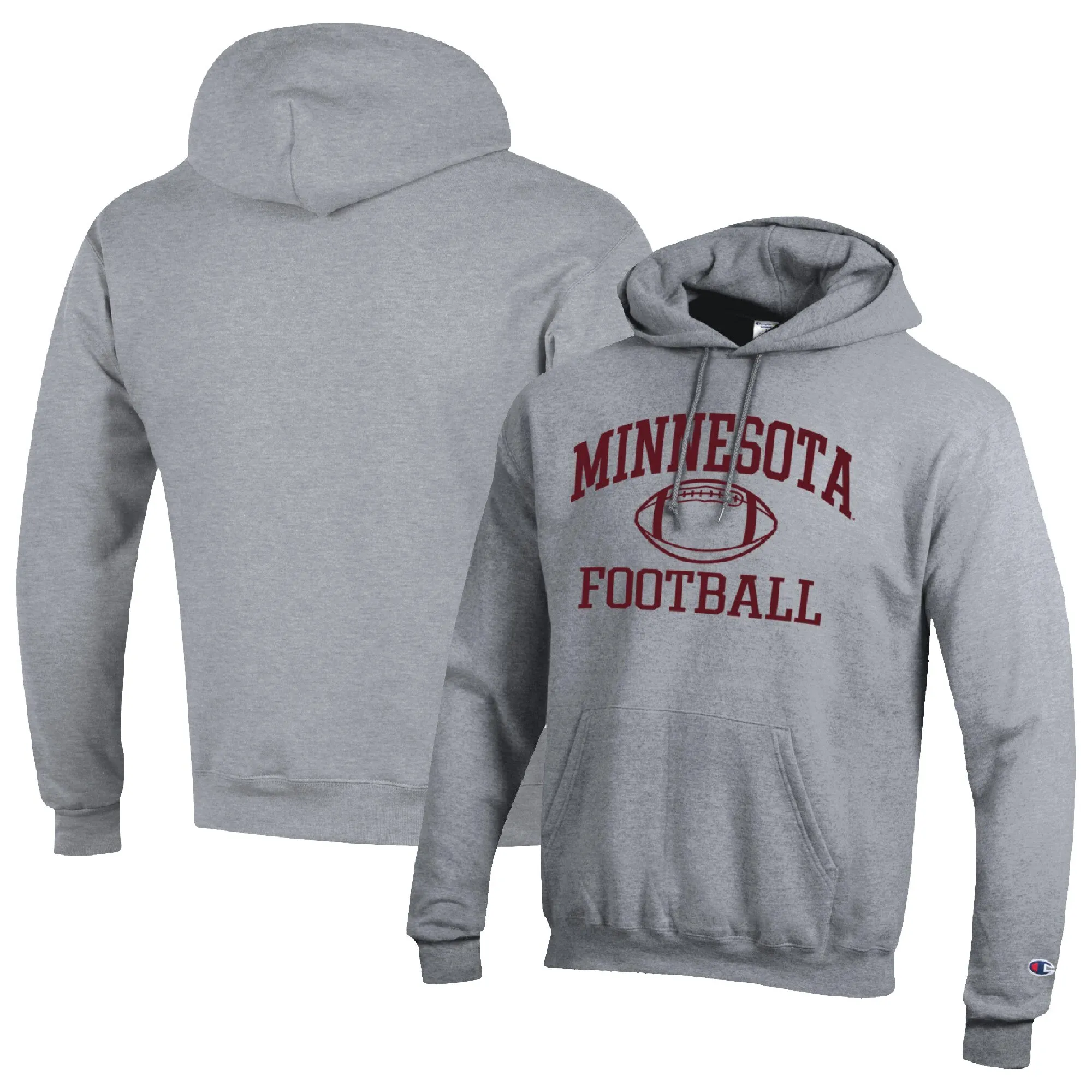 Champion Minnesota Golden Gophers Heather Gray Football Icon Pullover Hoodie