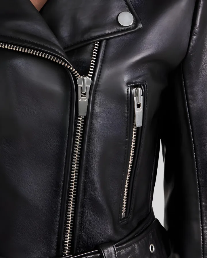 Chic Urbanite Cropped Black Leather Moto Jacket