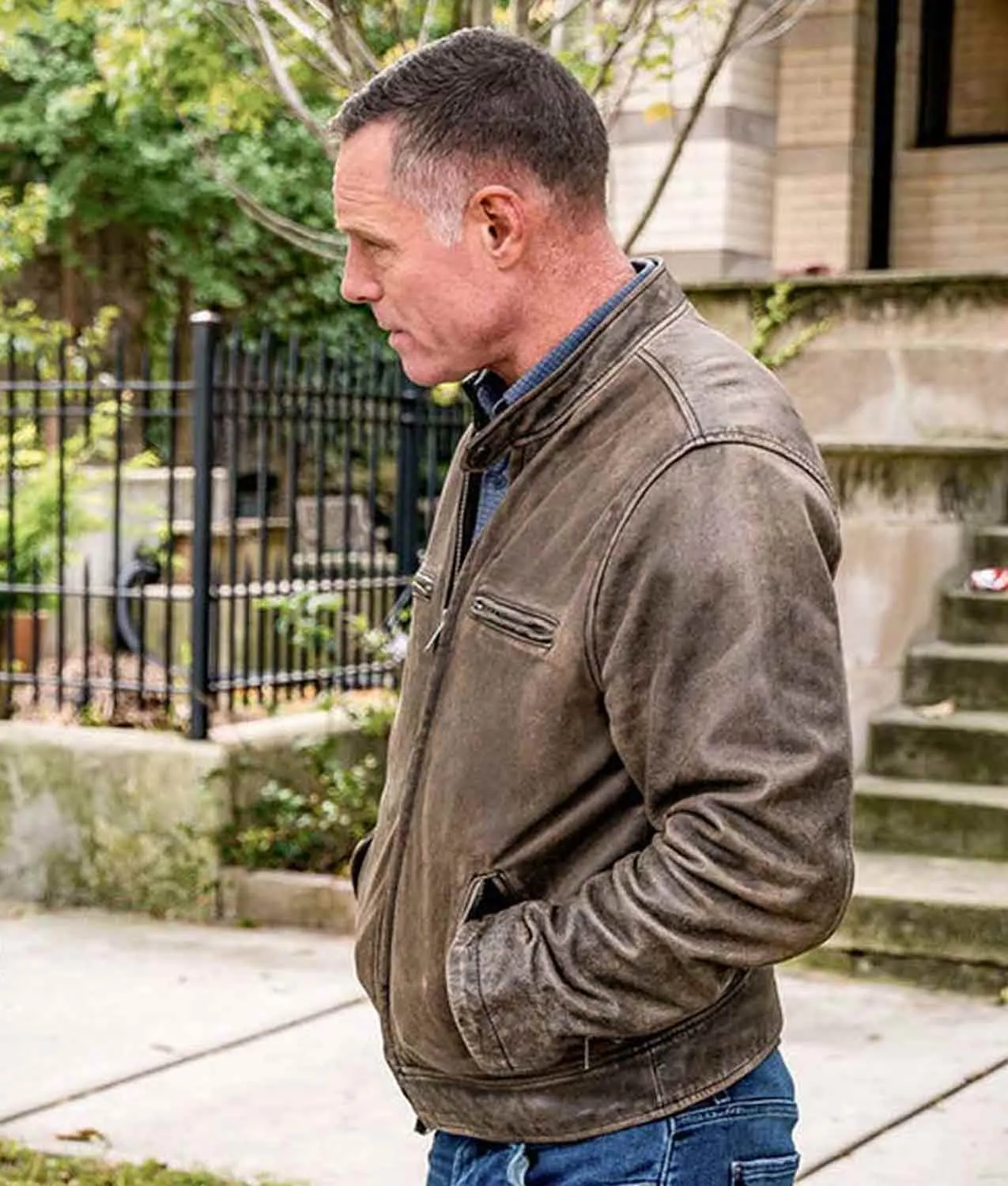 Chicago P.D. S07 Hank Voight Leather Jacket - Abbraci