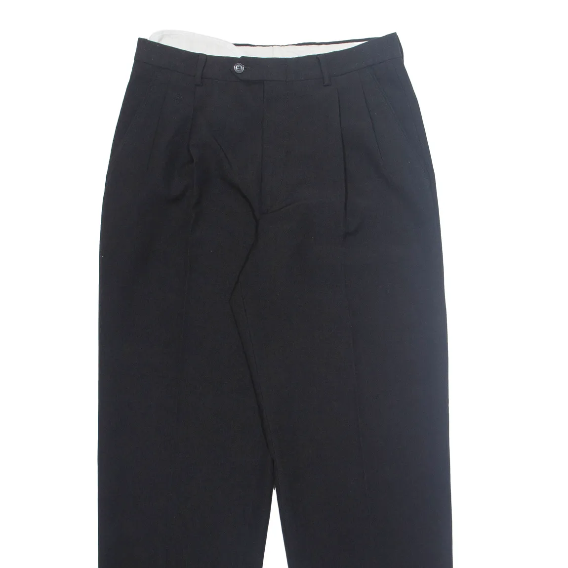 Chino Mens Trousers Black Regular Straight W32 L30