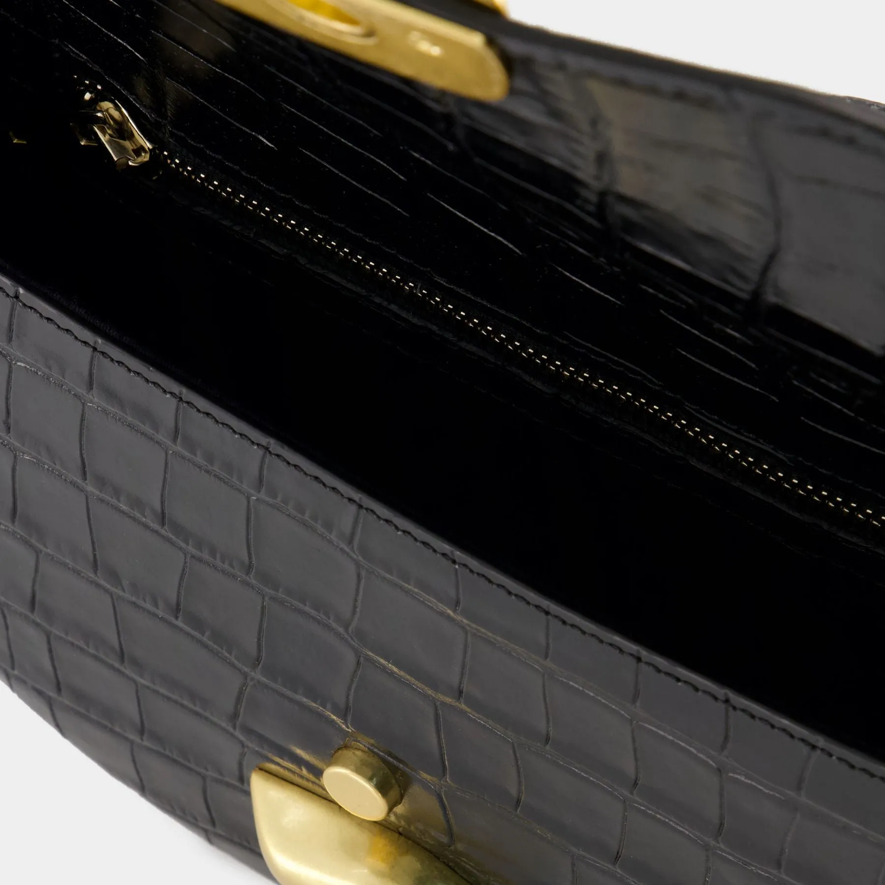 Chylak  Saddle Bag - Chylak - Leather - Glossy Black Crocodile