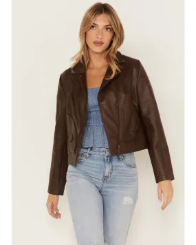 Cleo + Wolf Women's Faux Leather Moto Jacket