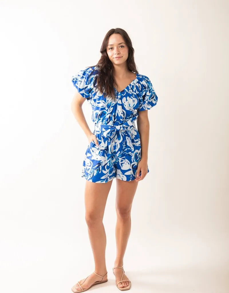 Cleobella Thalia Romper - Azure Print