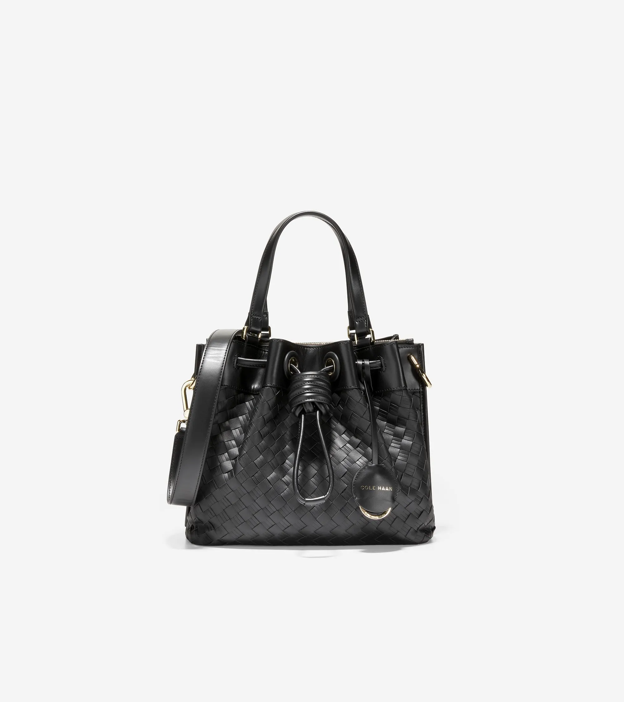 Cole Haan Women's Woven Leather Small Bucket Bag