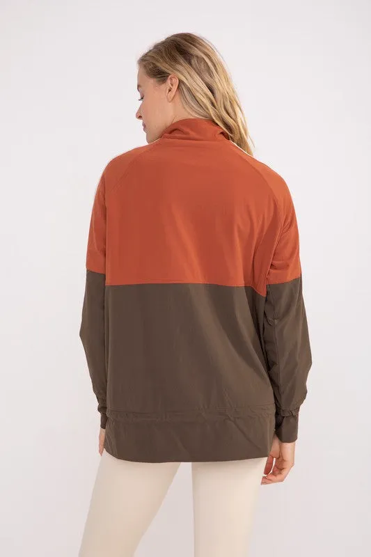 Color Block Half Zip Active Jacket