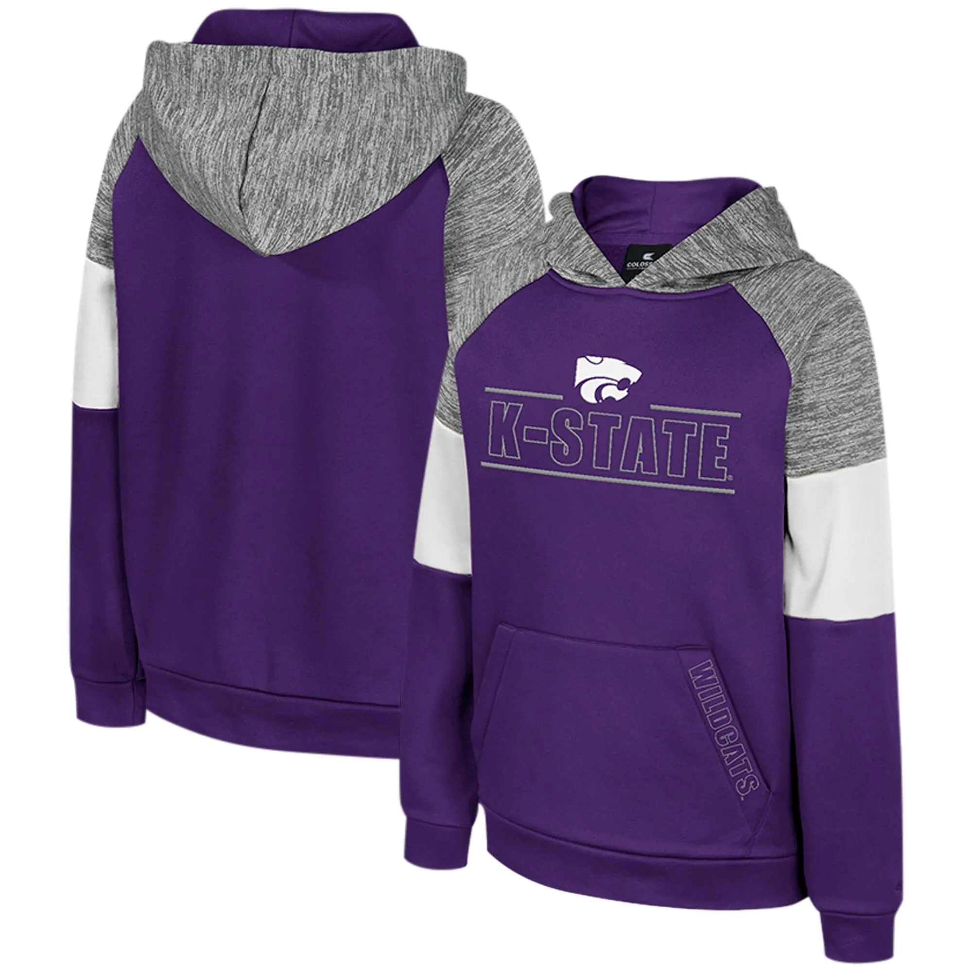 Colosseum Kansas State Wildcats Youth Purple Live Hardcore Raglan Pullover Hoodie