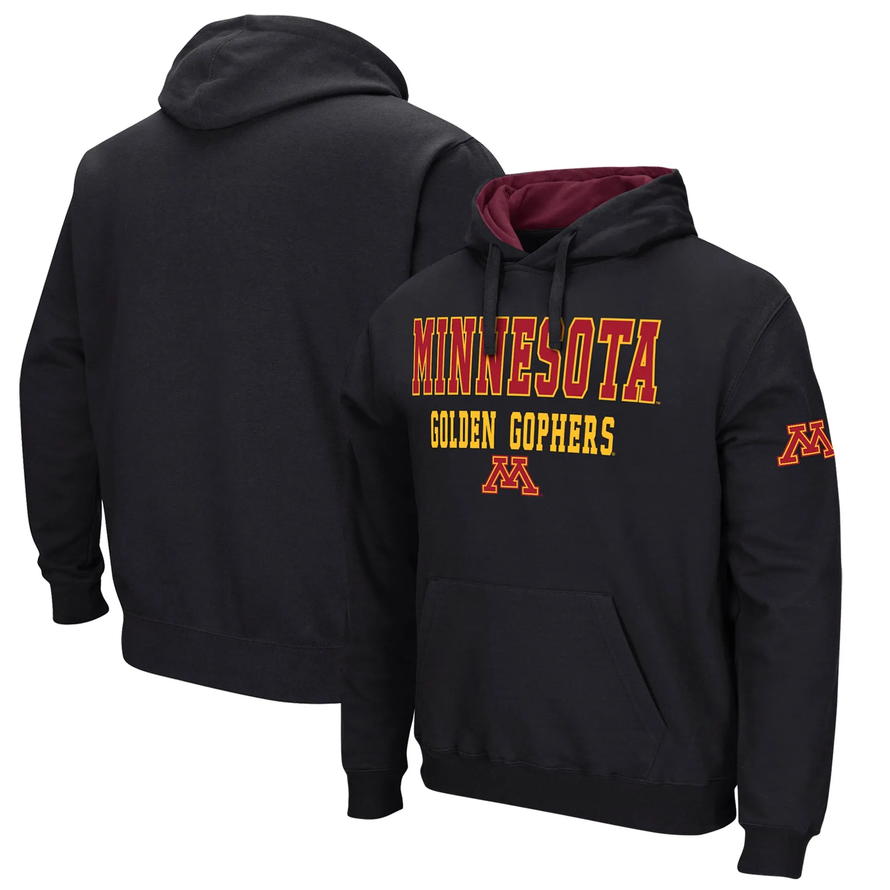 Colosseum Minnesota Golden Gophers Black Sunrise Pullover Hoodie