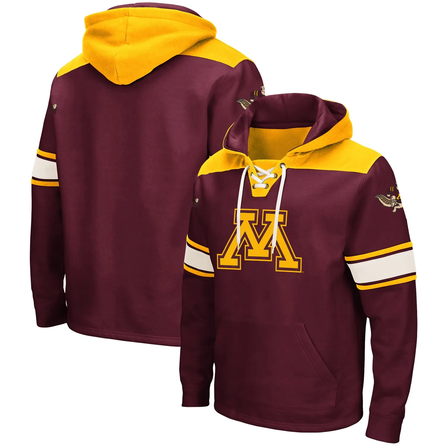 Colosseum Minnesota Golden Gophers Maroon 2.0 Lace-Up Pullover Hoodie