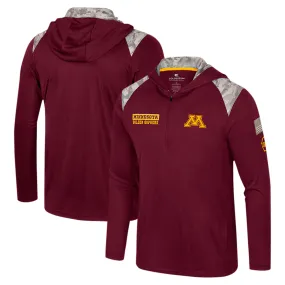 Colosseum Minnesota Golden Gophers Maroon OHT Military Appreciation Quarter-Zip Hoodie Jacket