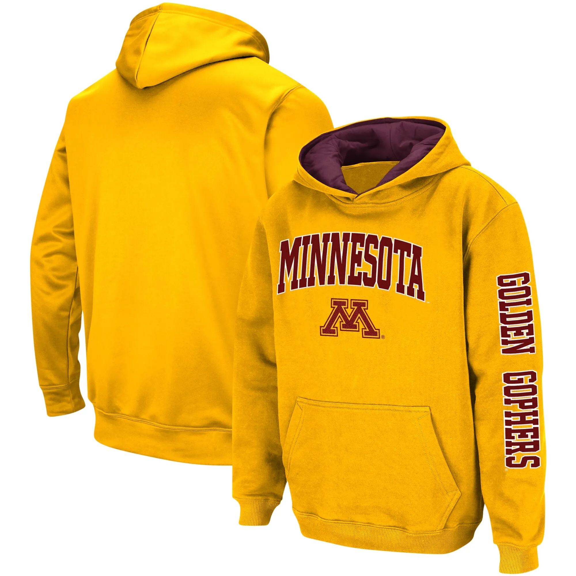 Colosseum  Minnesota Golden Gophers Youth Gold 2-Hit Pullover Hoodie