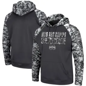 Colosseum Mississippi State Bulldogs Charcoal OHT Military Appreciation Digital Camo Pullover Hoodie