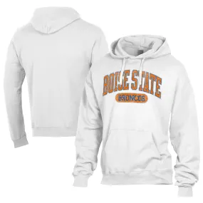 Comfort Wash  Boise State Broncos White Lightweight Fleece Pullover Hoodie