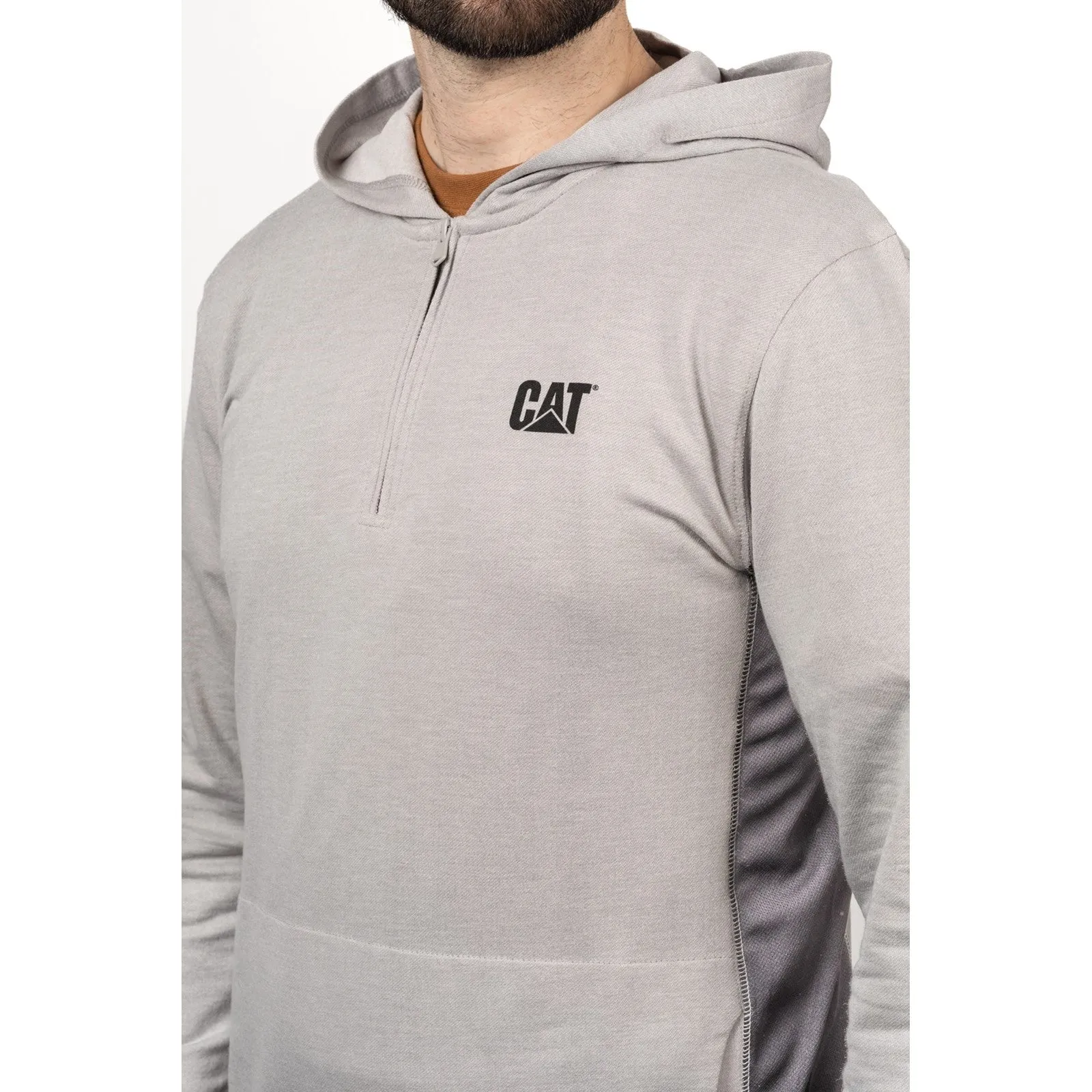 Coolmax Quarter Zip Hoodie  Heather Grey