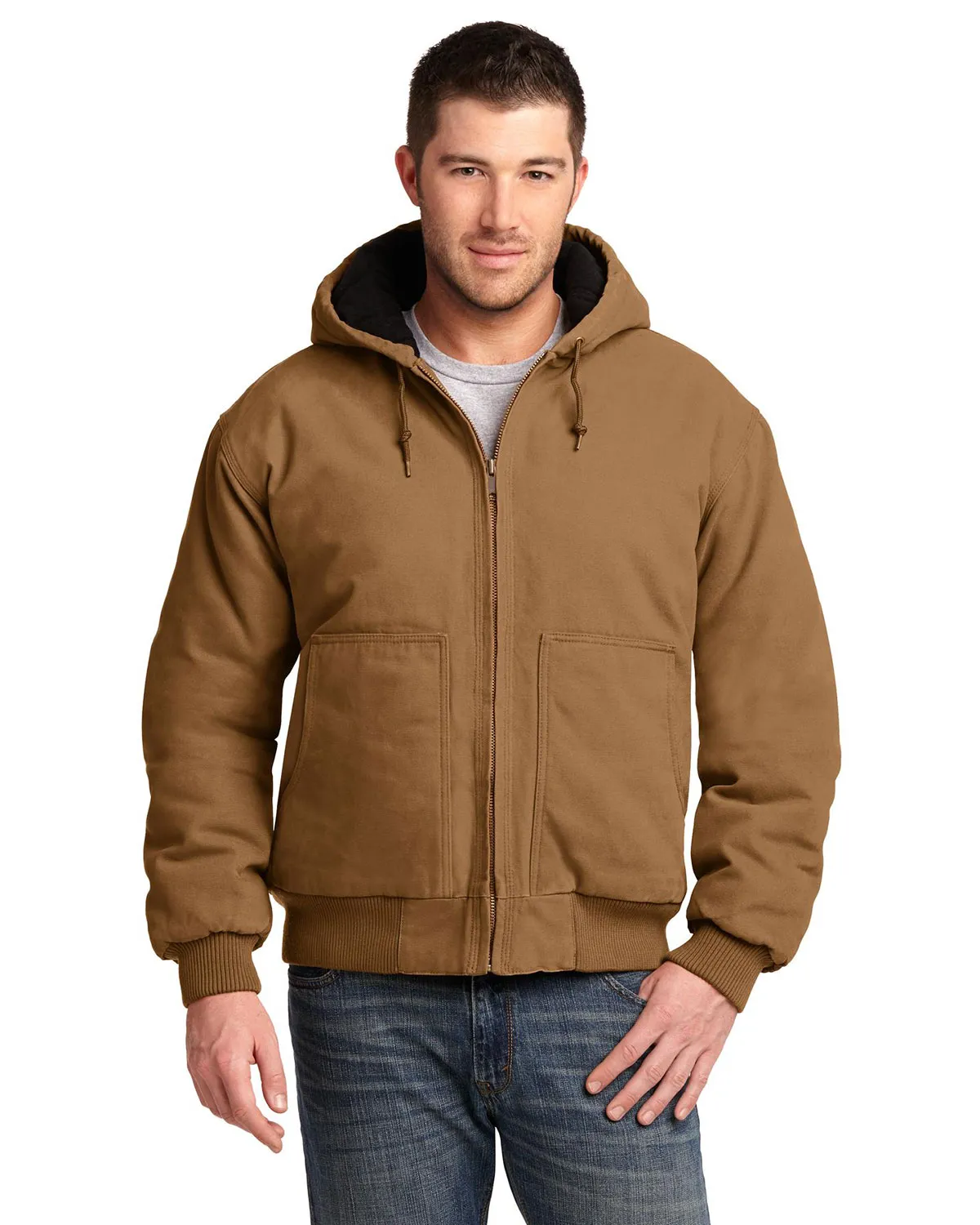 Cornerstone  CSJ41 Men Washed Duck Cloth Insulated Hooded Work Jacket