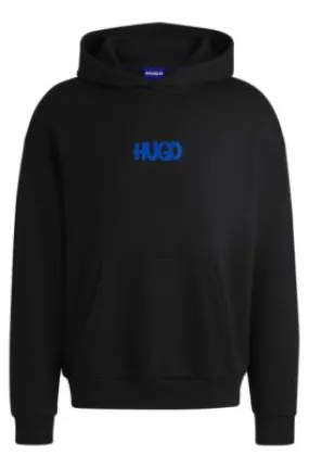 Cotton-terry hoodie with Happy HUGO logo on back