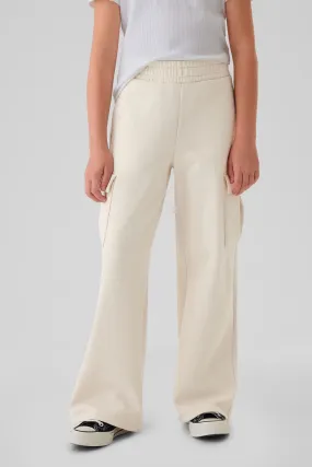 Cream Vintage Soft Wide Leg Cargo Joggers (4-13yrs)