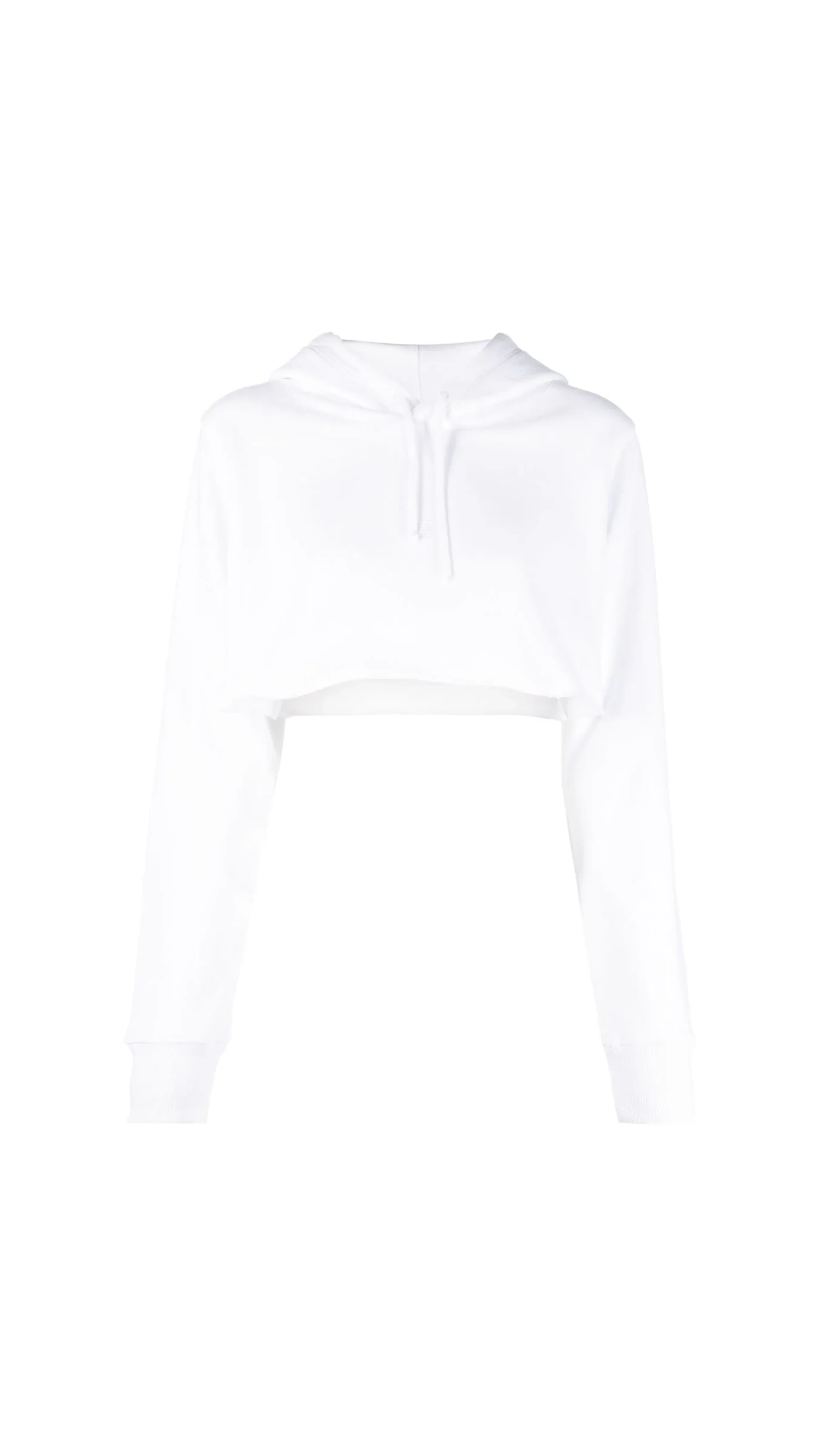 Cropped Cotton Hoodie - White