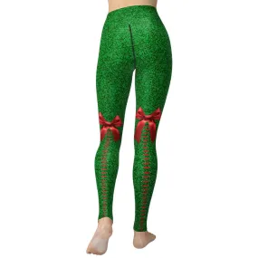 Cute Christmas Bow Yoga Leggings