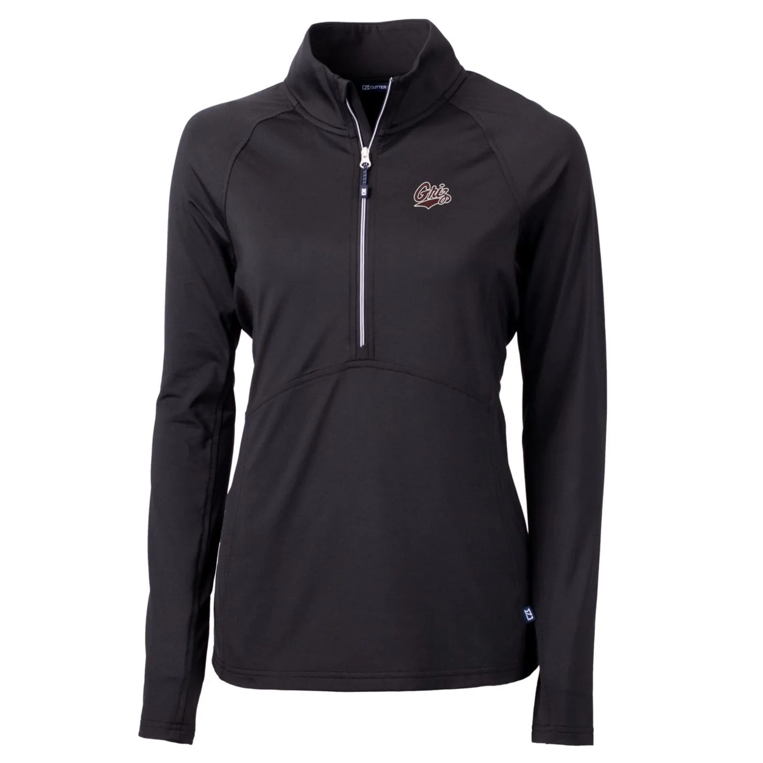 Cutter & Buck Montana Grizzlies Women's Black Adapt Eco Knit Half-Zip Pullover Jacket