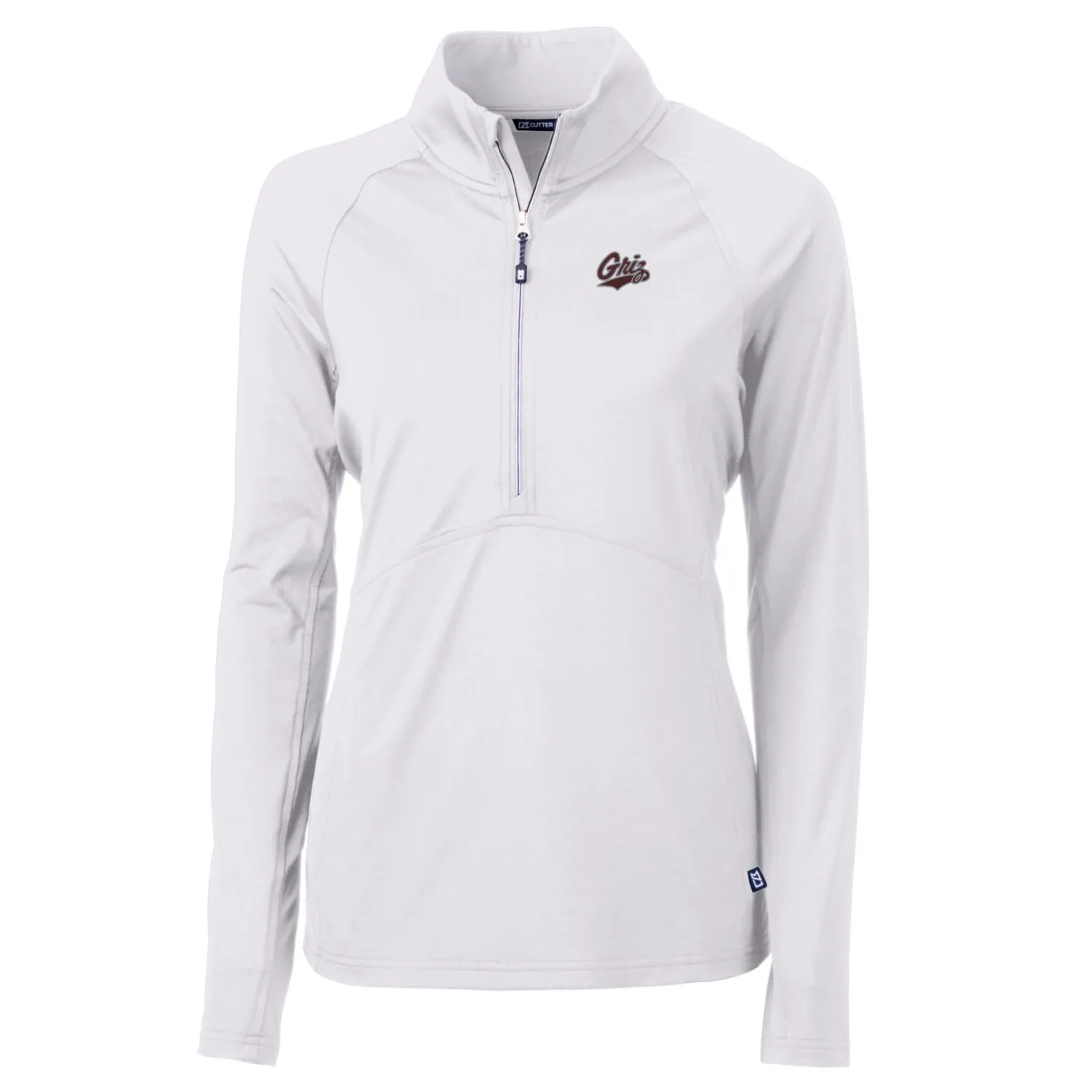 Cutter & Buck Montana Grizzlies Women's White Adapt Eco Knit Half-Zip Pullover Jacket