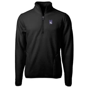 Cutter & Buck Northwestern Wildcats Black Team Logo Cascade Eco Sherpa Fleece Quarter-Zip Pullover Jacket