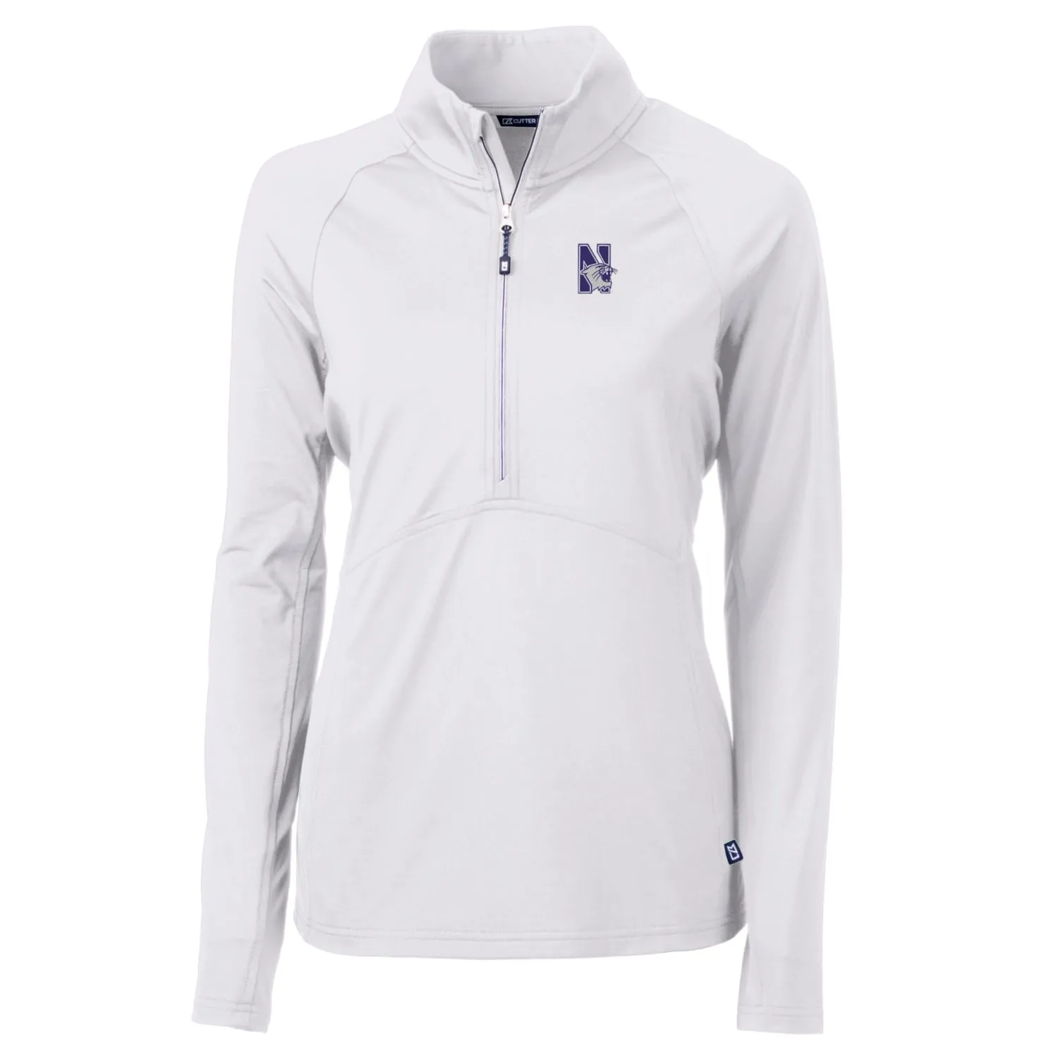 Cutter & Buck Northwestern Wildcats Women's White Adapt Eco Knit Half-Zip Pullover Jacket