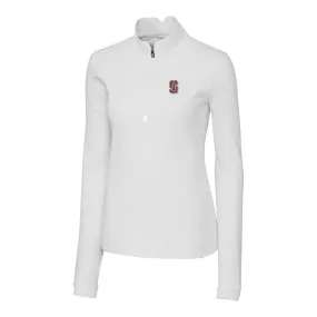 Cutter & Buck Stanford Cardinal Women's White Traverse Half-Zip Pullover Jacket