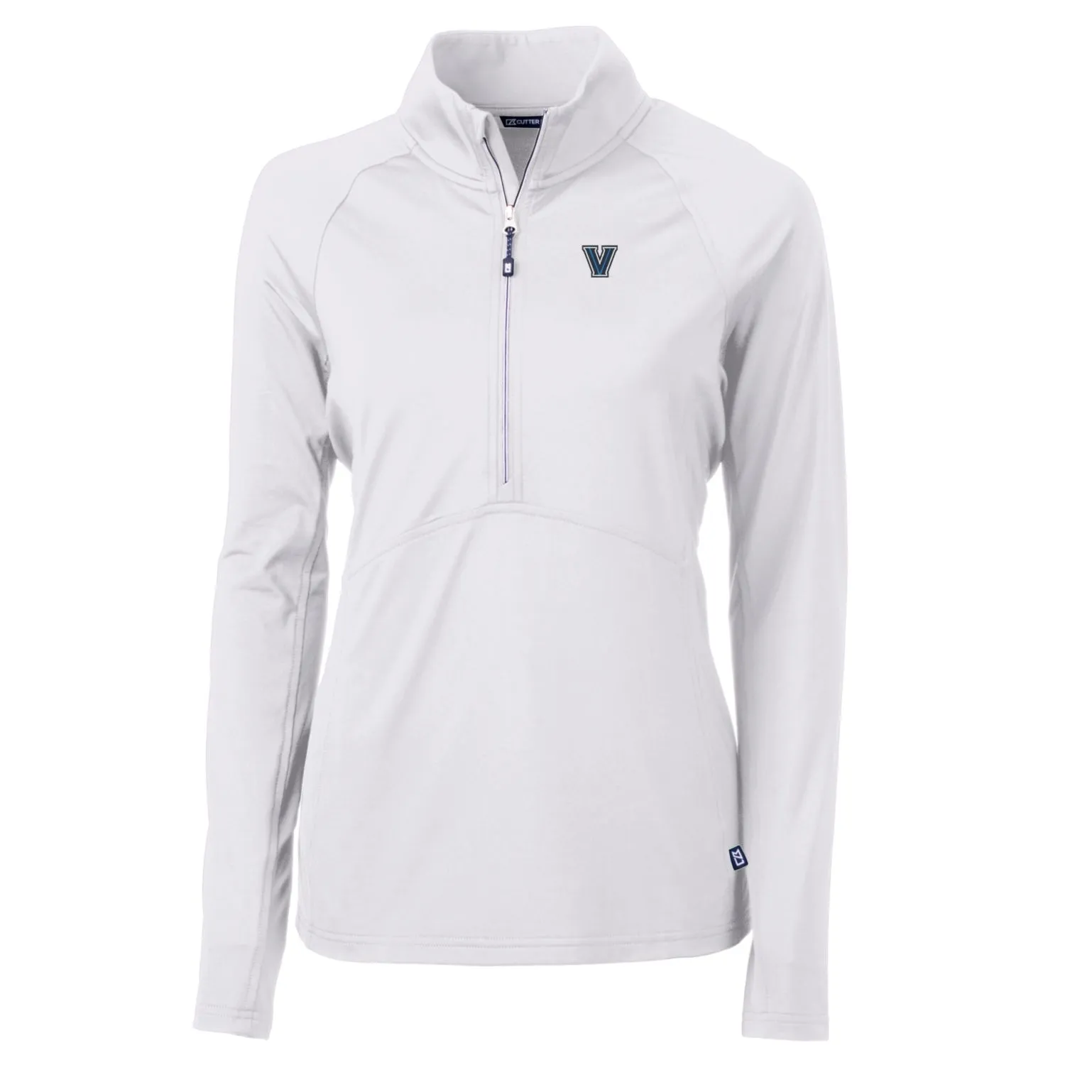 Cutter & Buck Villanova Wildcats Women's White Adapt Eco Knit Half-Zip Pullover Jacket