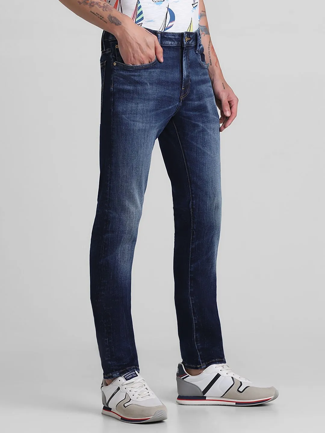 Dark Blue Low Rise Glenn Slim Fit Jeans