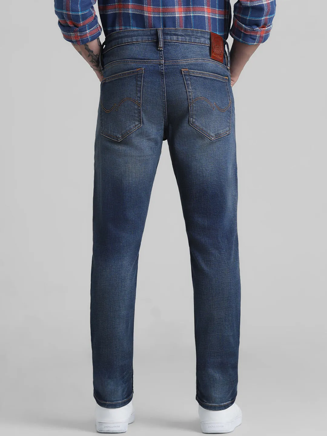 Dark Blue Low Rise Washed Slim Fit Jeans