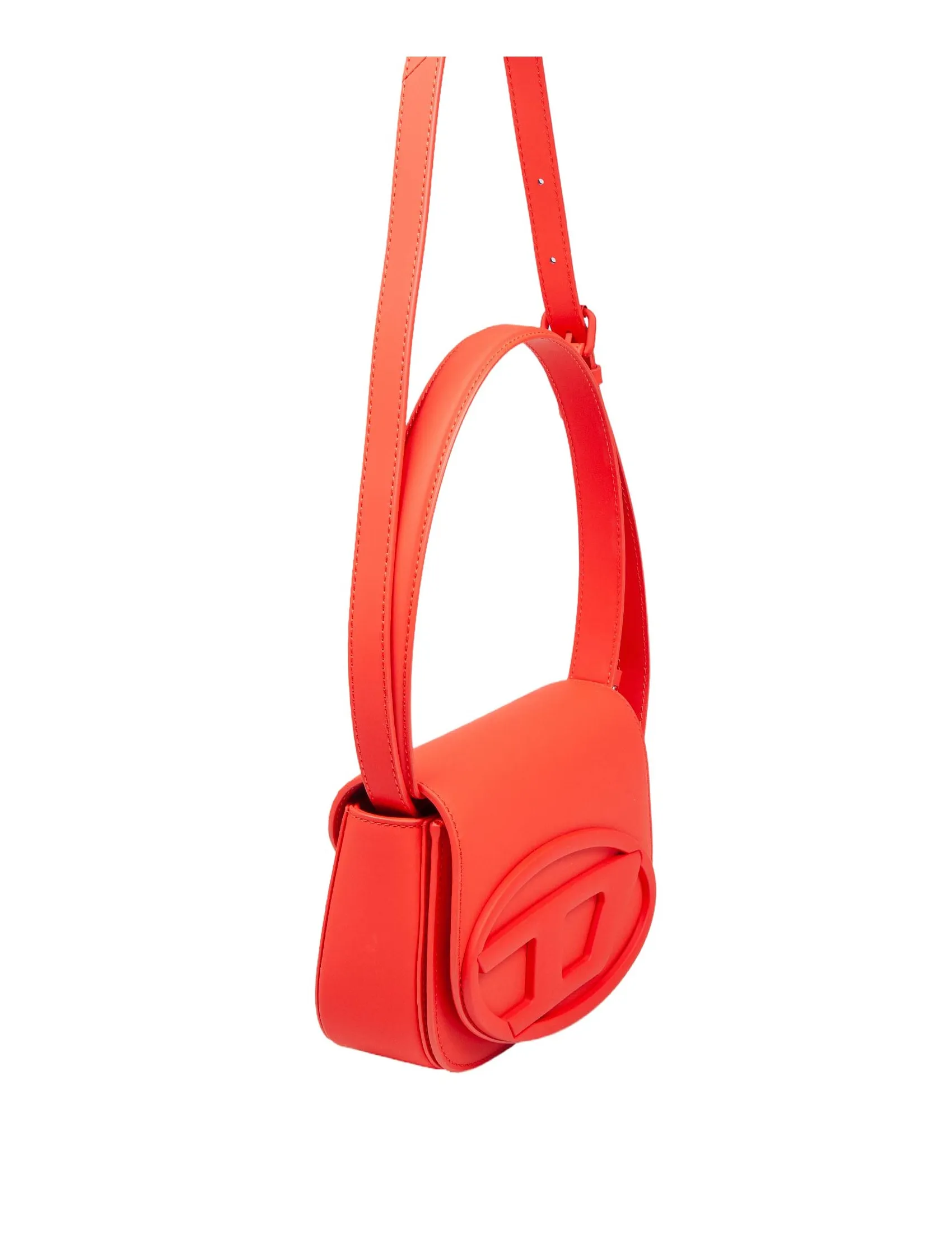 DIESEL 1DR SHOULDER BAG IN MATTE RED LEATHER