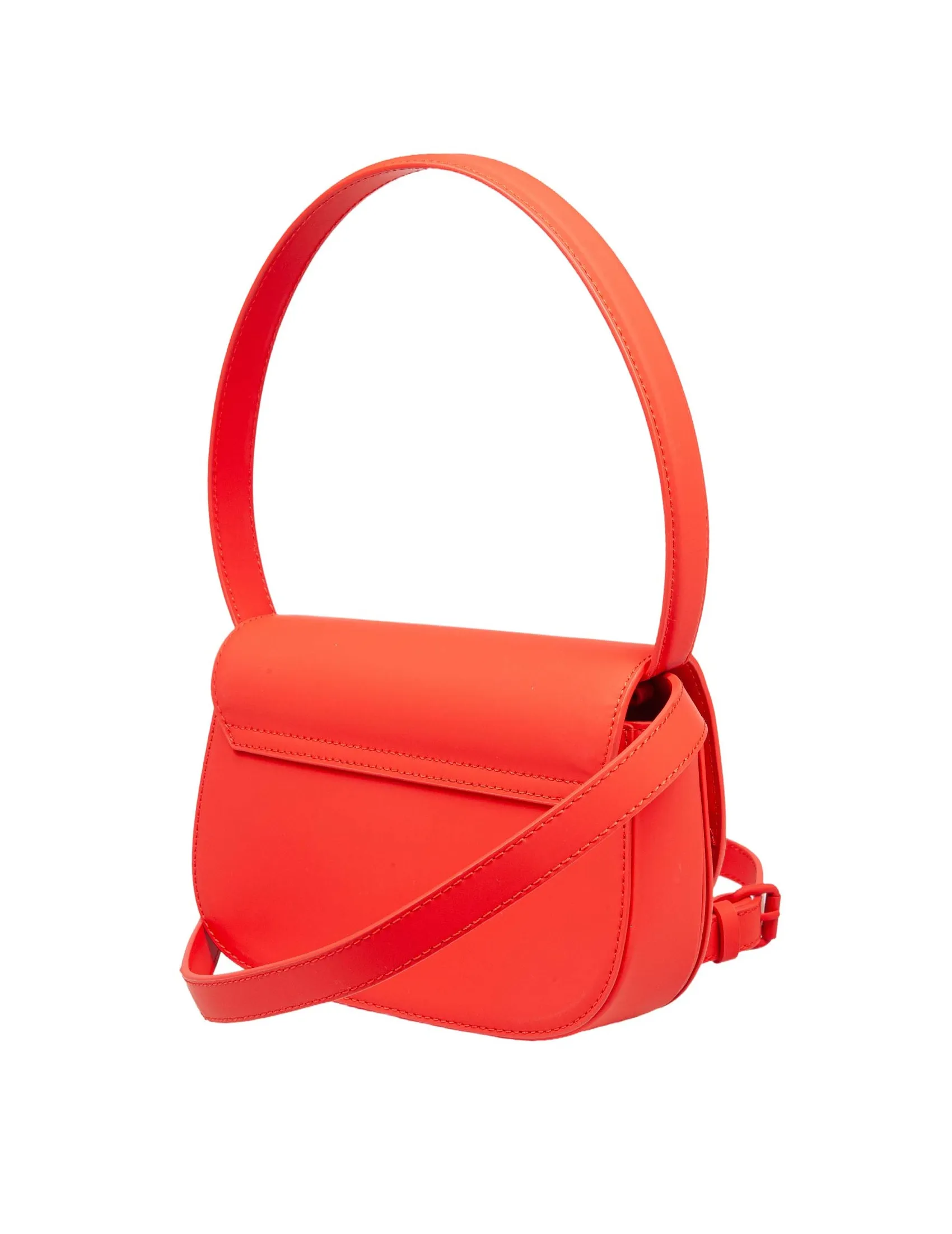 DIESEL 1DR SHOULDER BAG IN MATTE RED LEATHER