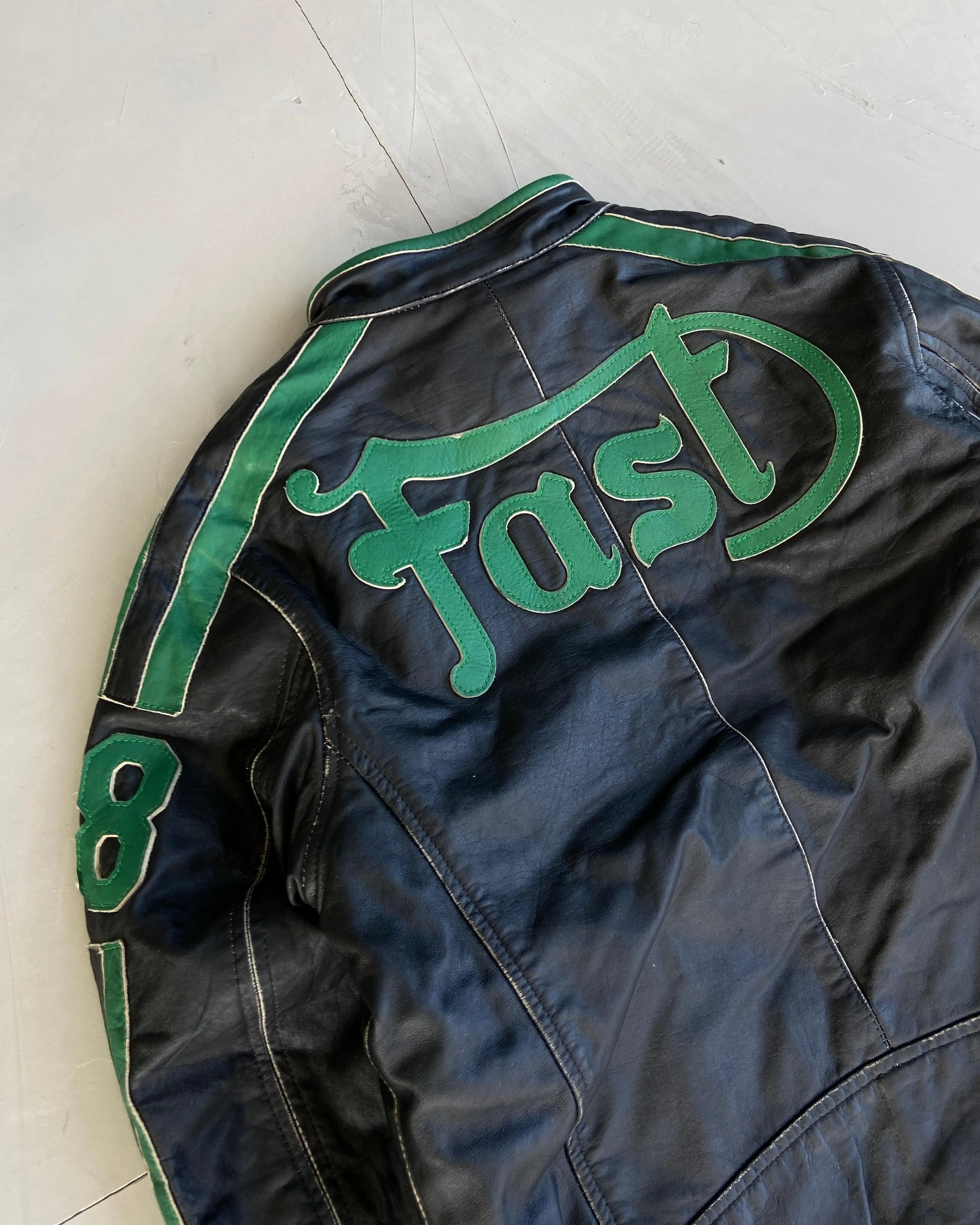 DIESEL 'FAST' RACER LEATHER JACKET - M