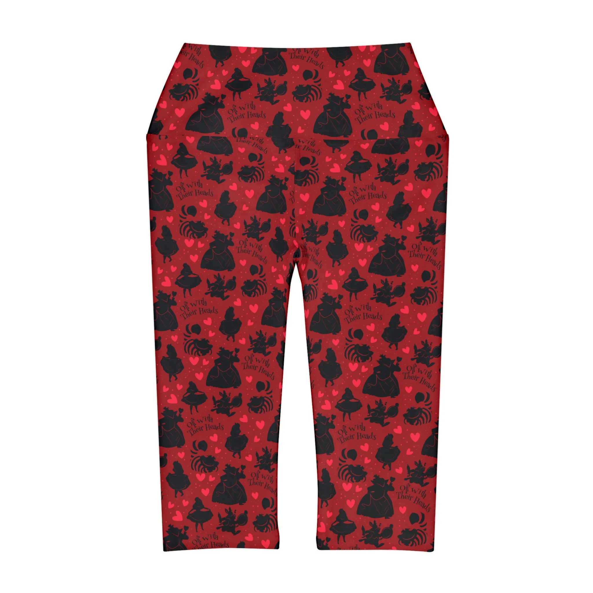 Disney Alice In Wonderland Queen Of Hearts Off With Their Heads Athletic Capri Leggings