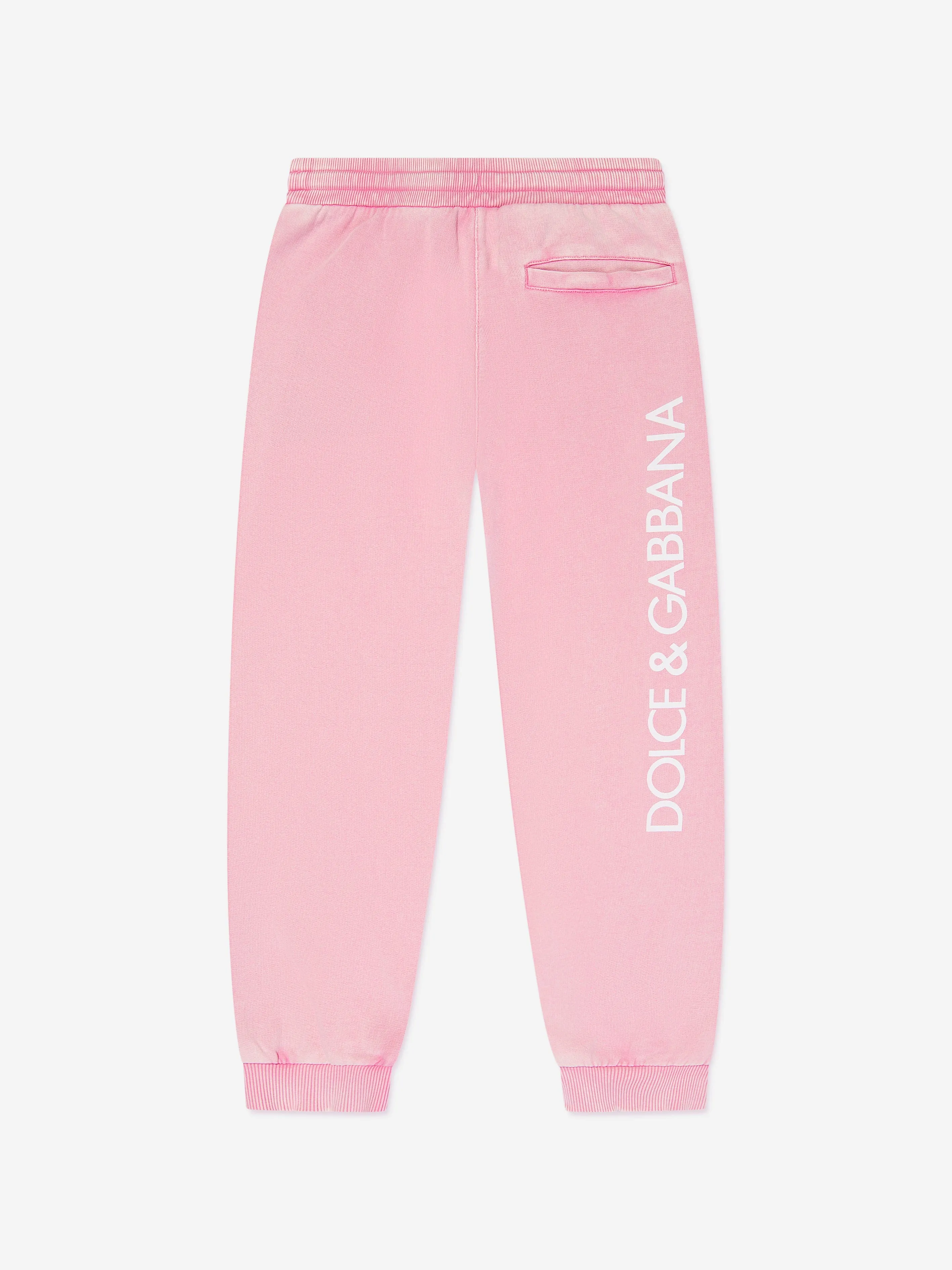 Dolce & Gabbana Girls Logo Joggers in Pink