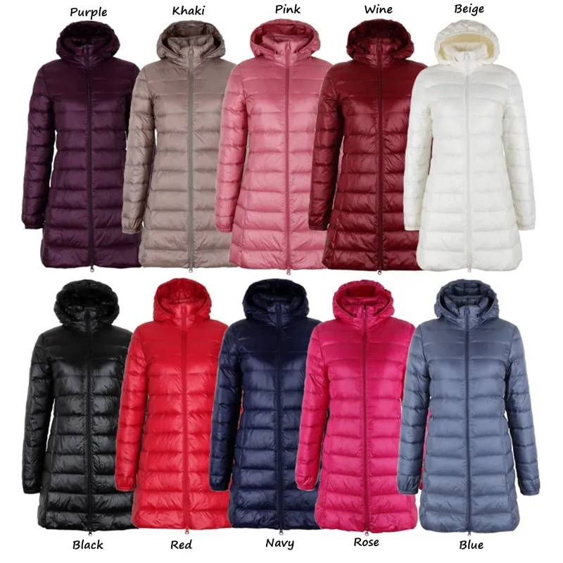 Down Jacket Women Hooded Female Warm Coat